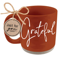 Ceramic Mug: Grateful (Psalm 106:1) Rust, Raw Bottom, Powerful Words (473 Ml) Homeware