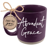 Ceramic Mug: Abundant Grace (Hebrews 4:16) Purple, Raw Bottom, Powerful Words (473 Ml) Homeware