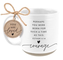 Ceramic Mug: Courage (Esther 4:14) White, Raw Bottom (591 Ml) Homeware