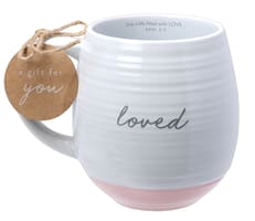 Ceramic Mug: Loved (Eph 5:2) White Texture (473ml) Homeware