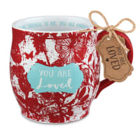 Ceramic Mug: Pretty Prints, You Are Loved, Red/White, (Isaiah 43:4) (384 Ml) Homeware