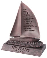 Moments of Faith Sculpture: His Plans Sailboat Small, Cast Stone (Jer 29:11)