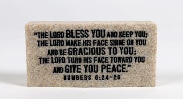 Stone Scripture Block: Blessed Engraved (Numbers 6:24-26)