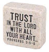 Cast Stone Plaque: Trust Scripture Stone, Cream (Proverbs 3:5-6)