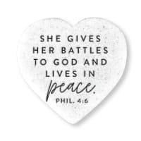 Scripture Stone Heart Plaque: Peace (Phil. 4:6)