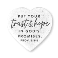 Scripture Stone Heart Plaque: Trust & Hope (Proverbs 3: 5-6)