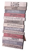 Tabletop Plaque: Love, Stacked Wood