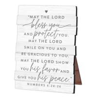 Tabletop Plaque, Stacked Wood: Blessing (Numbers 6:24-26) Easel Back (Mdf)