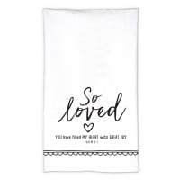 100% Cotton Tea Towel: So Loved Artisan Doodles (Psalm 4:7)