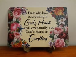 Metal Plaque: God's Hand in Everything