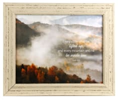 'Outlooks' Framed Art: Every Valley Shall Be Lifted Up....Mountain Tops (Isaiah 40:4)