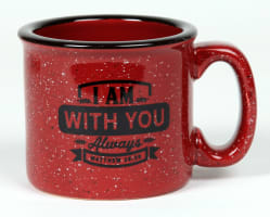 Ceramic Camping Mug: I Am With You Always, Burgundy (Matthew 28:20) Homeware