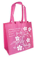 Eco Totes: All Things Work Together For Good, Pink With Dark Pink Sides (Romans 8:28)