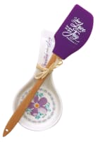 Spoon Rest & Spatula Gift Set: Your Love Has Given Me Great Joy (Purple) (Phil 1:7)