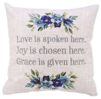 Square Pillow: Love Joy Grace, Floral (Love Joy Grace Collection)
