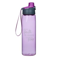 Plastic Water Bottle: Faith, Purple, Pop-Up Lid, Bpa Free, 946ml Homeware