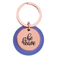 Keyring: Be Brave, Rose Gold and Leatherlux Lavender (Be Brave Grateful Joyful Series)
