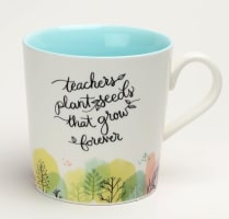 Ceramic Mug: Teachers Plant Seeds, Blue Inside (414ml) Homeware