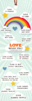 Bookmark With Tassel: Love Never Fails For Kids, Clouds & Rainbow Stationery