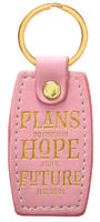 Luxleather Keyring: Plans to Give You Hope and a Future, Peach (Jer 29:11)