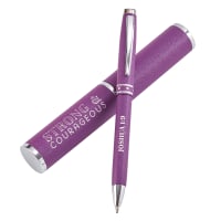 Ballpoint Hologram Pen: Strong & Courageous, Purple/Gold