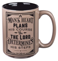 Ceramic Mug a Man's Heart ,Prov 16: 9, tan/brown (414ml) (A Man's Heart Collection) Homeware