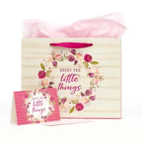 Gift Bag With Card: Little Things, Light Pink Floral Stationery