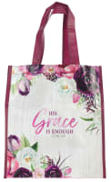 Reusable Tote Bag: His Grace is Enough Burgundy (2 Cor 12:9) (His Grace Is Enough Collection)