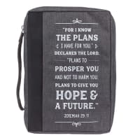 Bible Cover Medium: I Know the Plans, Gray Poly-Canvas Bible Cover