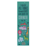 Bookmark: I Can Do Everything (Phil 4:13) Teal/Animals (10 Pack) Stationery