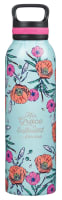 Stainless Steel Water Bottle: His Grace is Sufficient (2 Cor. 12:9) Poppies (710ml) Homeware