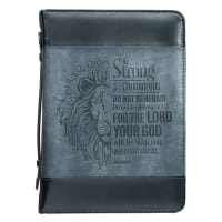 Bible Cover Extra Large: Be Strong Black (Joshua 1:9) Imitation Leather