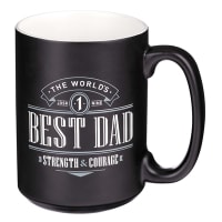 Ceramic Mug: Best Dad (Joshua 1:9) Black (414 Ml) Homeware