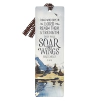 Premium Bookmark With Ribbon: Soar on Wings (Isaiah 40:31) Stationery