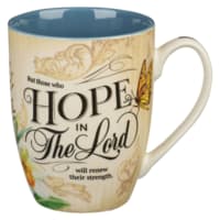 Ceramic Mug: Hope in the Lord (Hope & Trust Collection) Blue Inside (355ml) Homeware