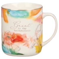 Ceramic Mug: Great is Thy Faithfulness (Pastel Meadow Collection) (414ml) Homeware