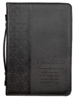 Bible Cover Classic Large: Guidance Proverbs 3:6 Black Luxleather Bible Cover