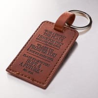 Luxleather Keyring: I Know the Plans... Brown (Jer 29:11)