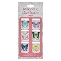 Bookmark Magnetic - set of 6: It is By Grace You Have Been Saved, Butterflies Stationery
