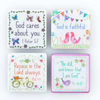 Magnetic Set of 4 Magnets: God Cares For You...