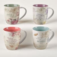 Ceramic Mugs (Set Of 4) 325ml: Floral Inspirations Homeware