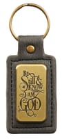 Luxleather Keyring: Be Still & Know That I Am God Saved By Grace (Black/gold)