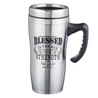 Stainless Steel Travel Mug With Handle: Blessed Homeware