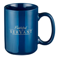 Ceramic Mug: Faithful Servant, Navy/Metallic Gold (414ml) Homeware