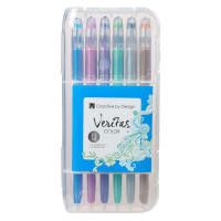 Veritas Gel Pen Set of 12: 6 Metallic, 6 Glitter