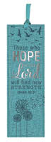 Bookmark With Tassel: Those Who Hope in the Lord, Will Find New Strength, Blue/Silver (Isaiah 40:31) Imitation Leather