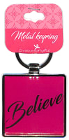 Metal Keyring: Believe, Pink - With God All Things Are Possible