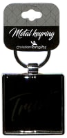 Metal Keyring: Trust, Black - Trust in the Lord With All Your Heart