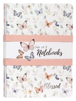 Notebook: Blessed, Butterflies (Set Of 3) Paperback