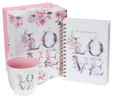 Boxed Gift Set: Love Journal and Ceramic Mug Floral/Pink (355 Ml) Pack/Kit